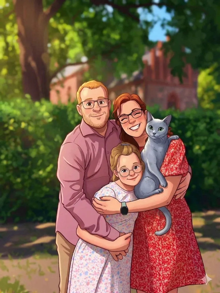 Familienportrait — Tilo, Jessika, Pia & Wilma